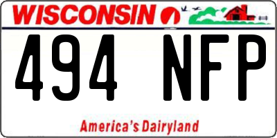 WI license plate 494NFP