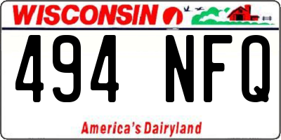 WI license plate 494NFQ