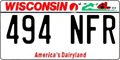 WI license plate 494NFR