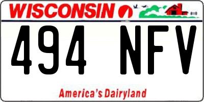WI license plate 494NFV