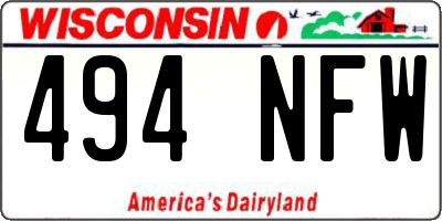 WI license plate 494NFW