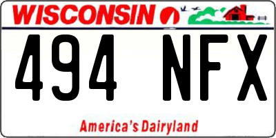 WI license plate 494NFX