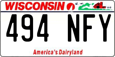 WI license plate 494NFY