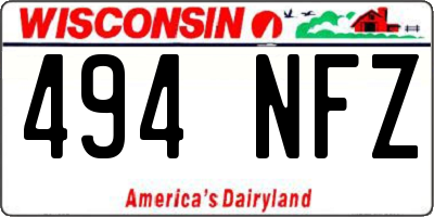 WI license plate 494NFZ