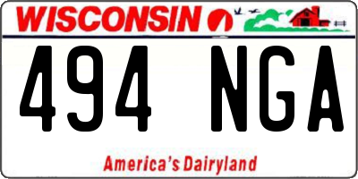 WI license plate 494NGA