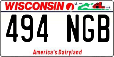 WI license plate 494NGB