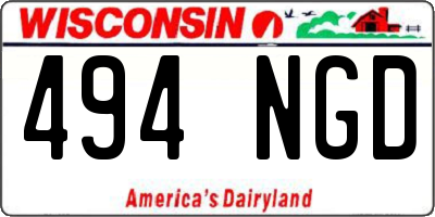 WI license plate 494NGD