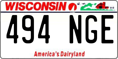 WI license plate 494NGE
