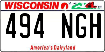 WI license plate 494NGH