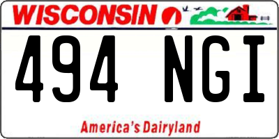 WI license plate 494NGI