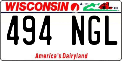 WI license plate 494NGL