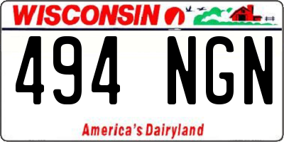 WI license plate 494NGN