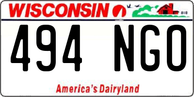 WI license plate 494NGO
