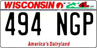 WI license plate 494NGP