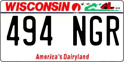 WI license plate 494NGR