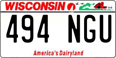 WI license plate 494NGU