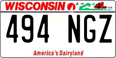 WI license plate 494NGZ