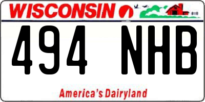 WI license plate 494NHB