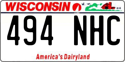 WI license plate 494NHC