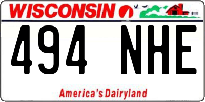 WI license plate 494NHE