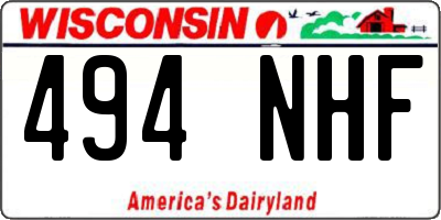WI license plate 494NHF
