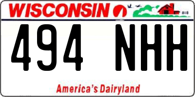 WI license plate 494NHH
