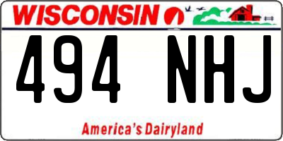 WI license plate 494NHJ