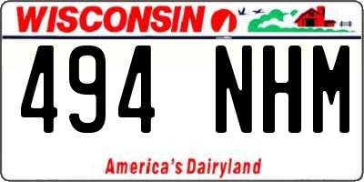 WI license plate 494NHM
