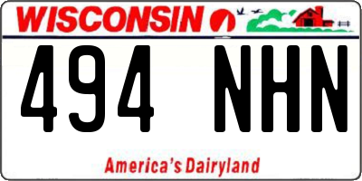 WI license plate 494NHN
