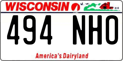 WI license plate 494NHO