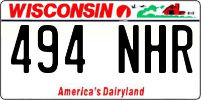 WI license plate 494NHR