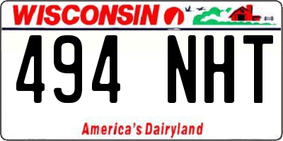 WI license plate 494NHT