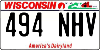 WI license plate 494NHV
