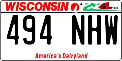 WI license plate 494NHW