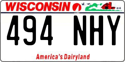 WI license plate 494NHY
