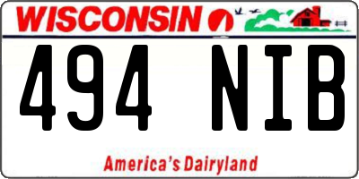 WI license plate 494NIB