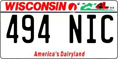 WI license plate 494NIC