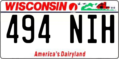 WI license plate 494NIH