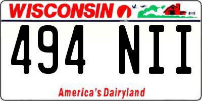 WI license plate 494NII