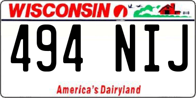 WI license plate 494NIJ