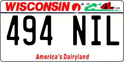 WI license plate 494NIL