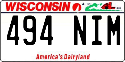 WI license plate 494NIM