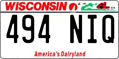 WI license plate 494NIQ