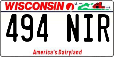 WI license plate 494NIR