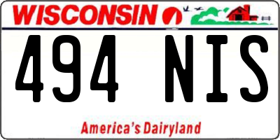 WI license plate 494NIS