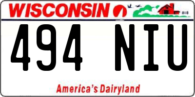 WI license plate 494NIU
