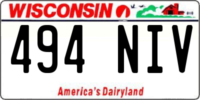 WI license plate 494NIV
