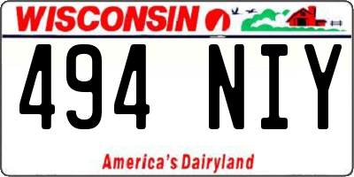 WI license plate 494NIY