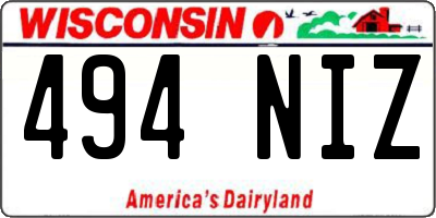 WI license plate 494NIZ