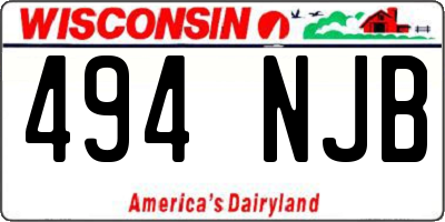 WI license plate 494NJB